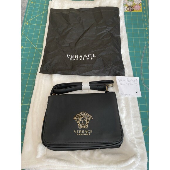 Versace Parfums Black Gold Shoulder Crossbody Bag + Dustbag - Picture 1 of 15